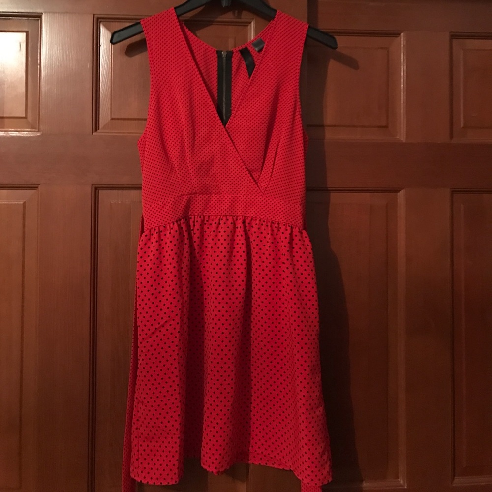 Red polka dot dress