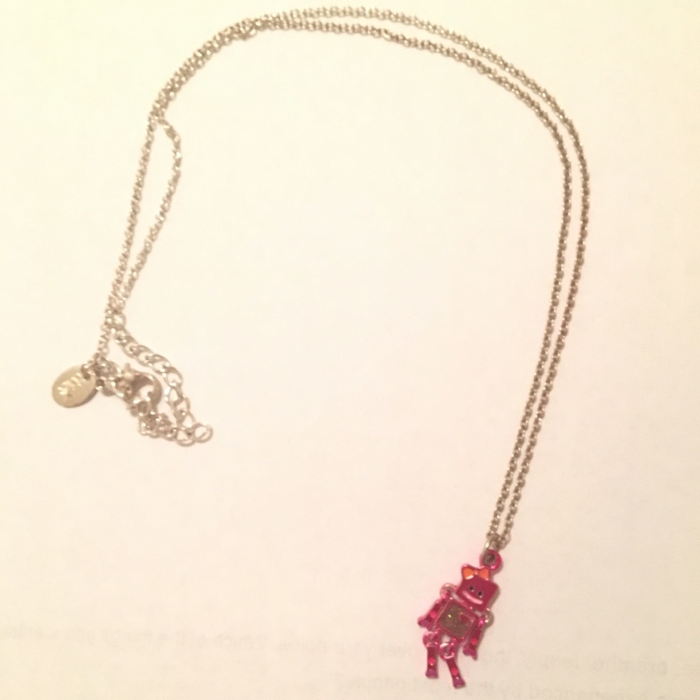 robot necklace from Claires. No longer sold.