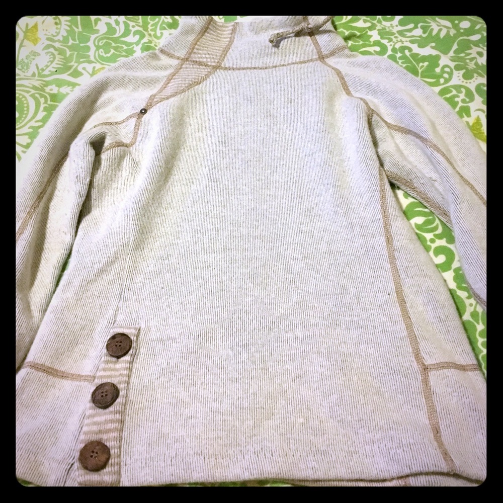 Prana funnel neck multi-textured sweater