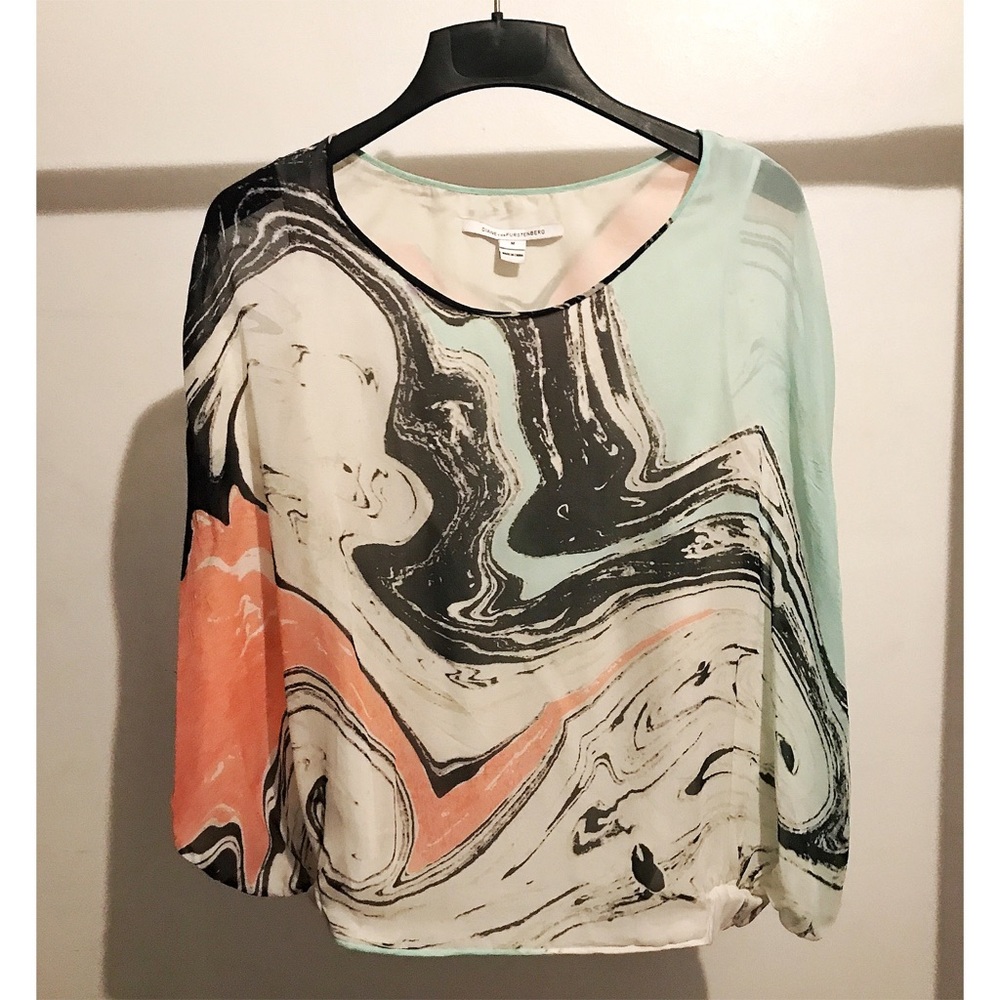DVF abstract print blouse