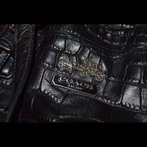 Coach Black Alligator Shoulder Bag