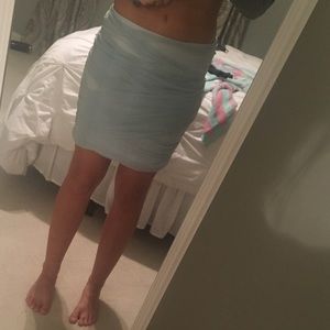 Free People Ice blue tulle layer bodycon skirt