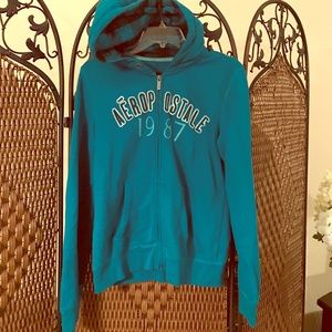 Teal zip-up hoodie