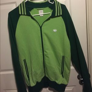 Vintage Adidas lime green track sweater 10/10 cond