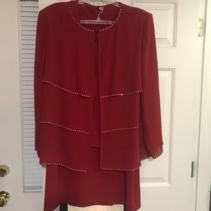 Red Diamante' 3pc Suit