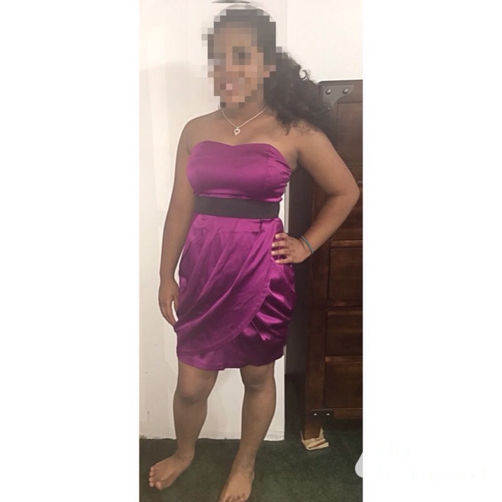 Forever 21 magenta strapless party dress