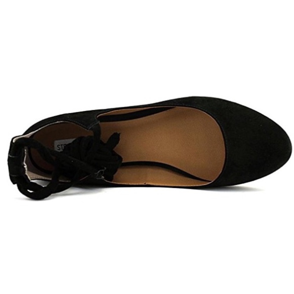 Steve Madden Bebett Black Suede Lace up Ballerina - Picture 5 of 6