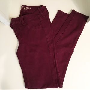 American Eagle Maroon Jeggings