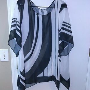Black and White Blouse