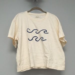 Madewell Size L Cropped Wave Tee