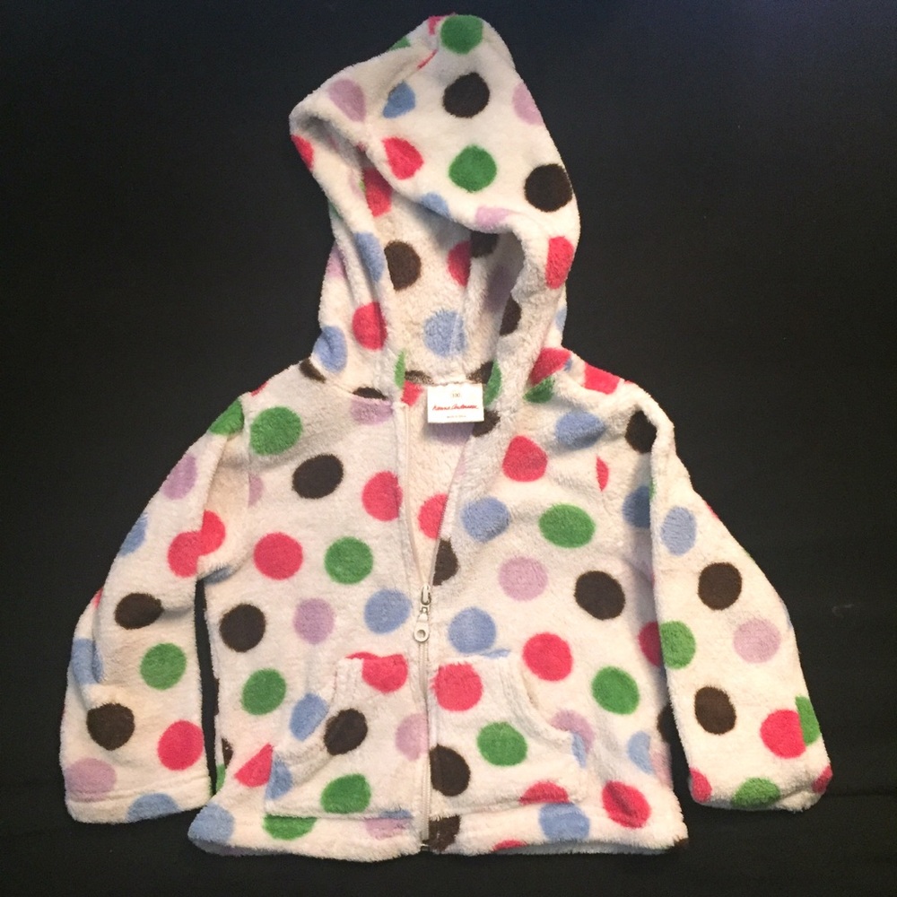 Hanna Andersson Fuzzy Hooded Zip-up Jacket 4T
