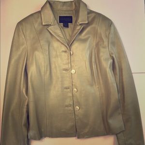 EXPRESS Women's Gold Leather Jacket