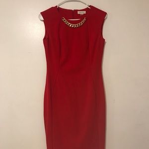 STUNNING Calvin Klein red hot dress