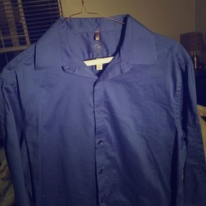 Mens blue GB button up