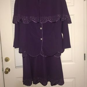 Purple Diamante' 5pc Suit