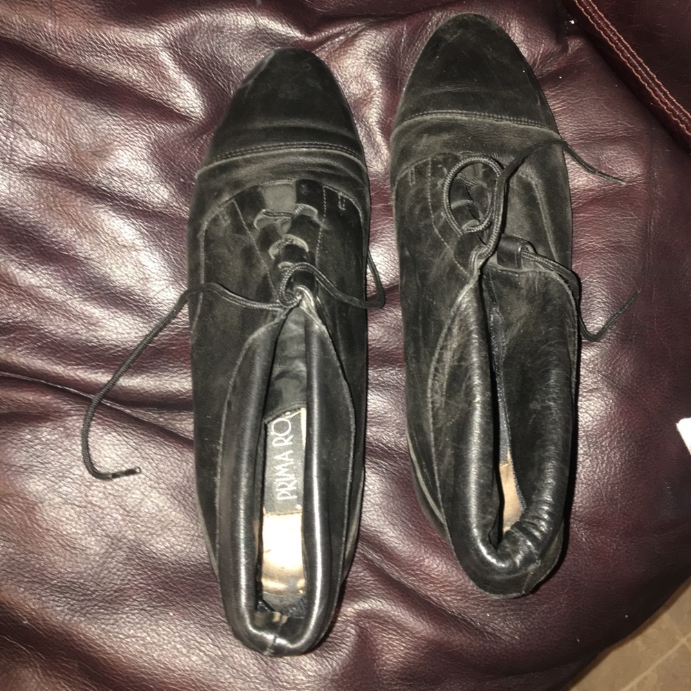 Black real leather prima royale booties