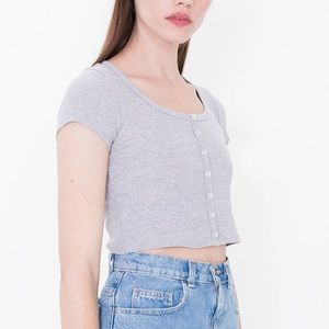 American Apparel Buttoned Crop