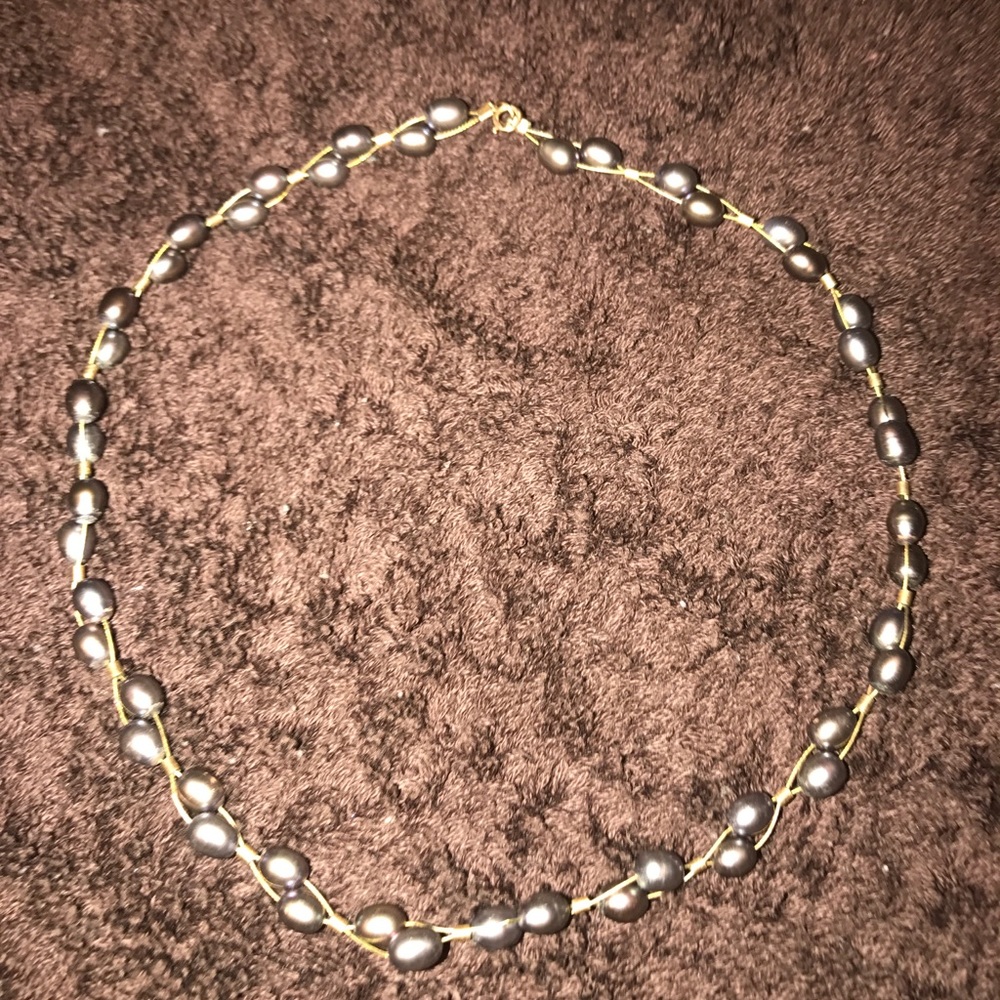 Black perl necklace.