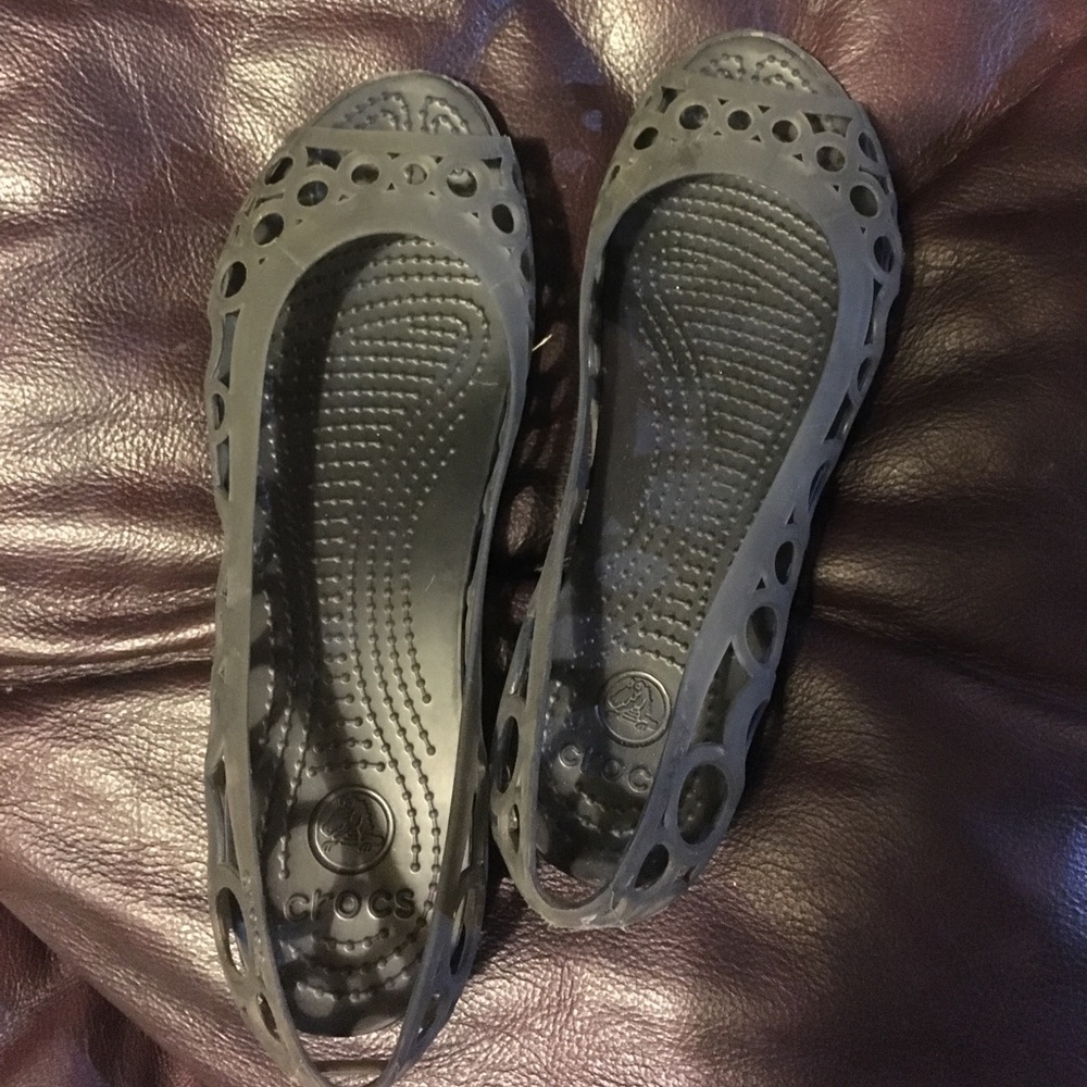 Black rubber CROCS