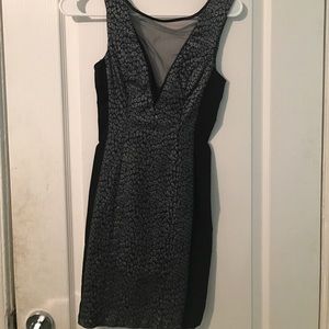 Black/grey dress with cheetah print mini dress