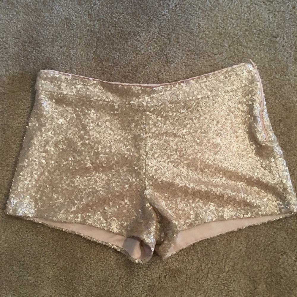 Sequin champagne forever 21 mini shorts