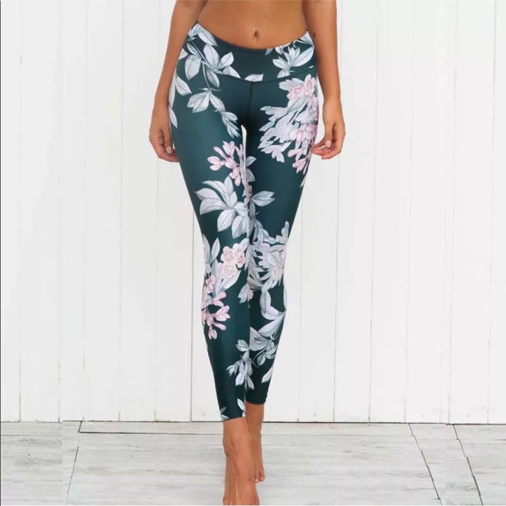 Ivana floral workout leggings yoga pants - Picture 3 of 5