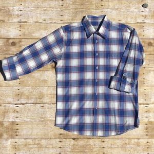 Men's plaid L/S collared shirt