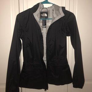 XS Black North face raincoat