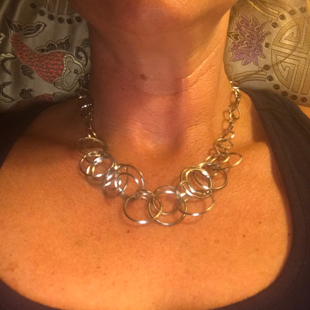 Lia Sophia silver tone necklace.