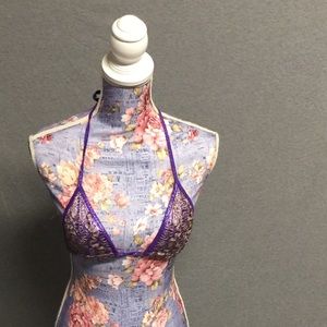 Shiny Purple and Gold Bikini Set