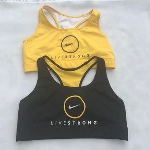 Two Nike live strong sports bras bundle