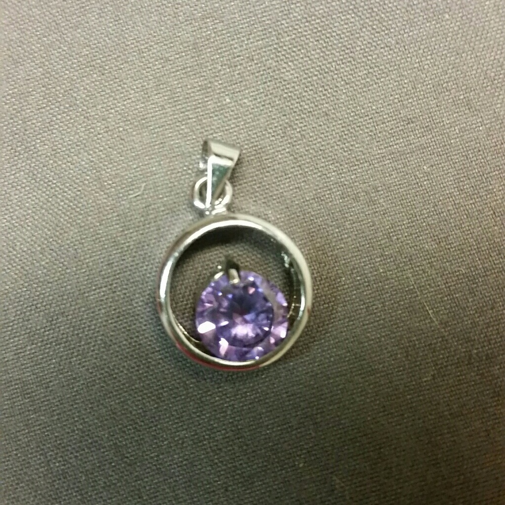 18k gold plated purple crystal pendant