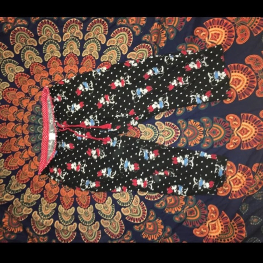 Black Minnie Mouse Print PJ Pants