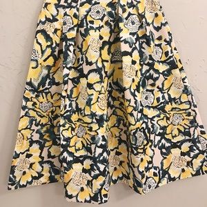 H&M A Line Midi Quilted Floral Skirt