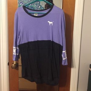 VS PINK Baseball Quarter Sleeve Tee