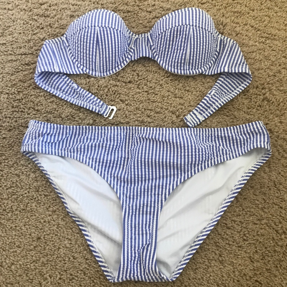 NWT J Crew Seersucker bikini set