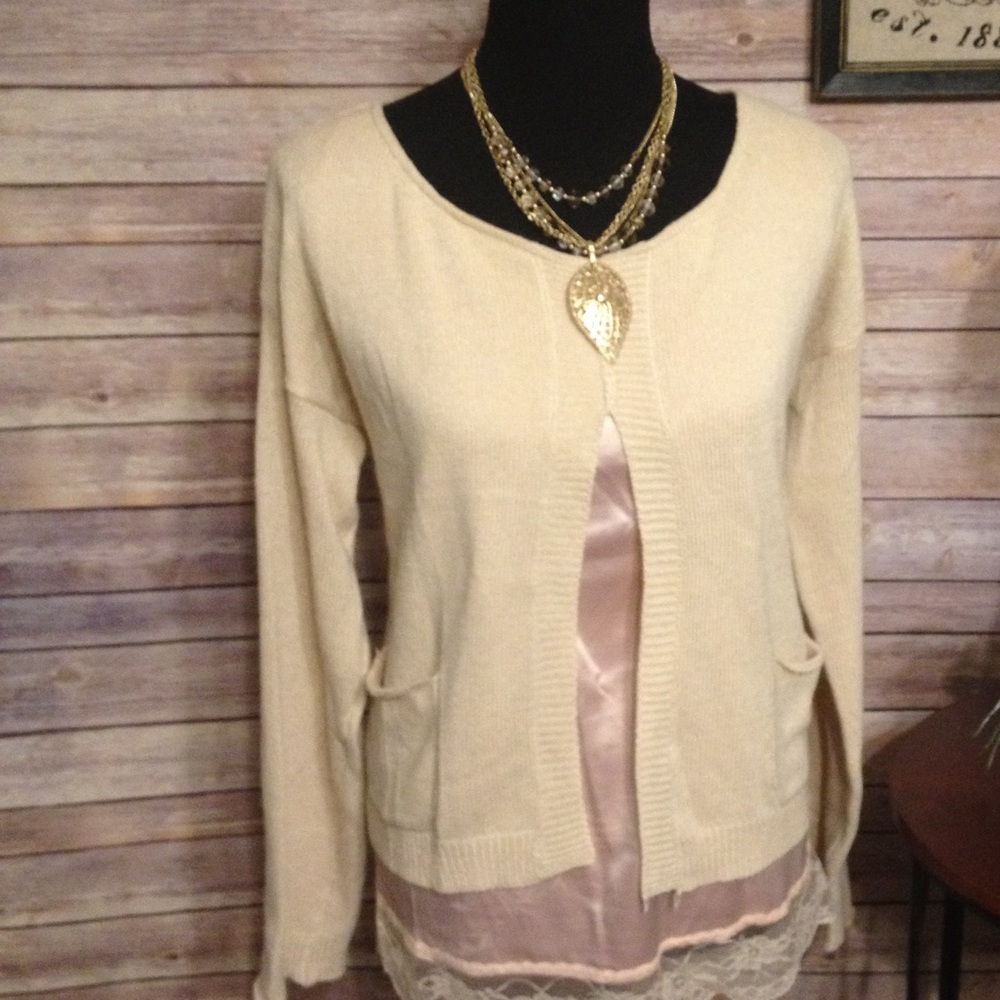 Beige and Blush Pink fly-away sweater