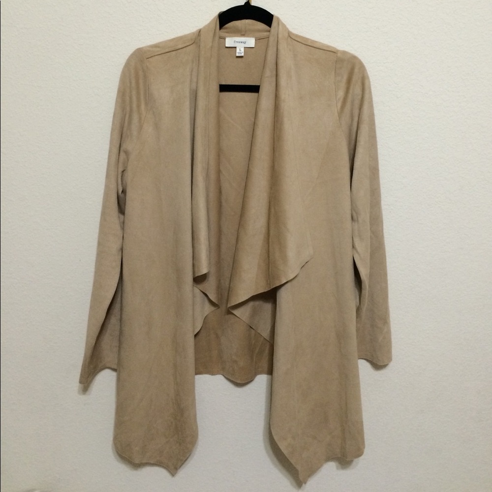 Boho chic FreeWay faux leather/suede cardigan