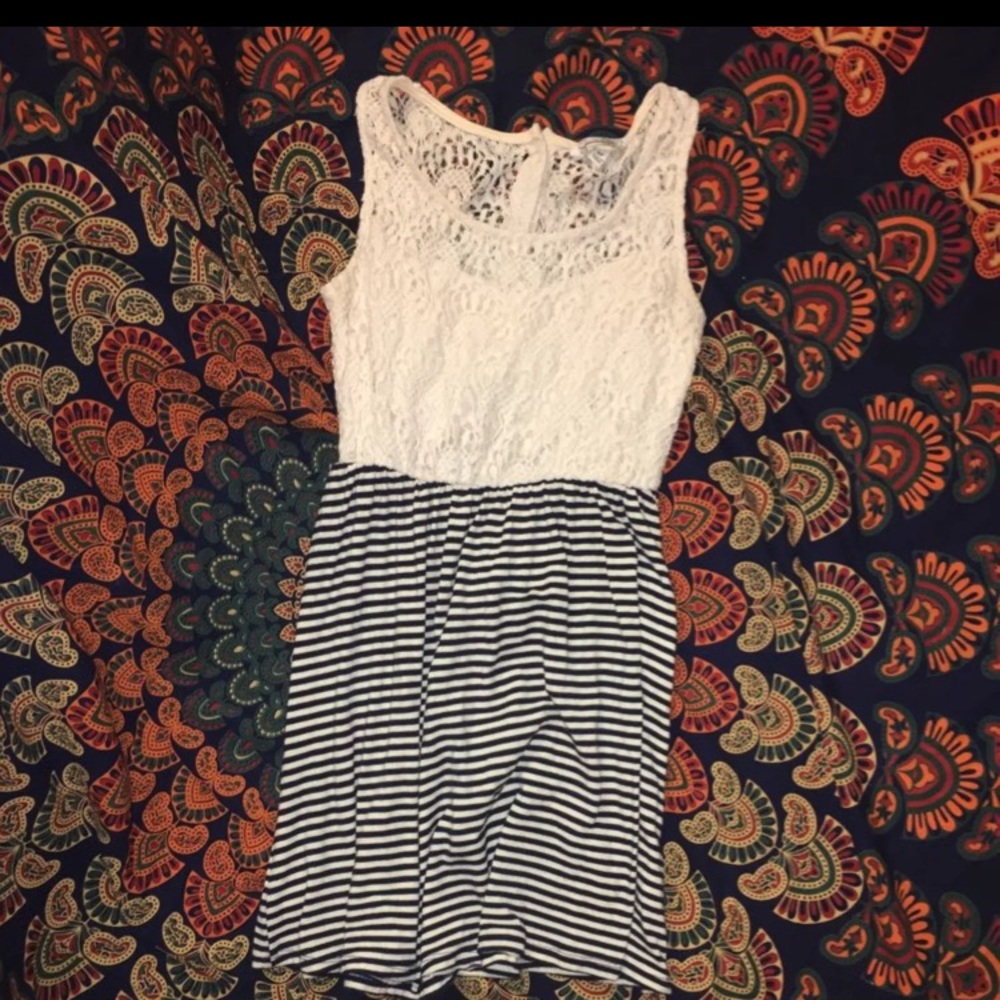 Lace&Striped Dress