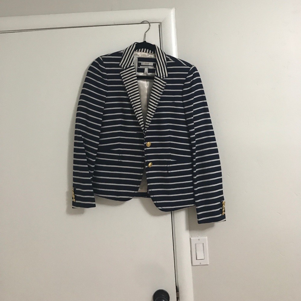 J.Crew striped blazer w/ gold buttons Size 4