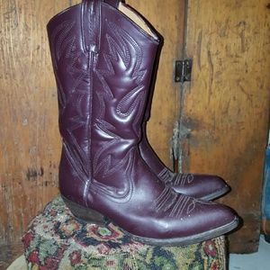 Maroon Red Purple Cowboy Cowgirl Addax Boots