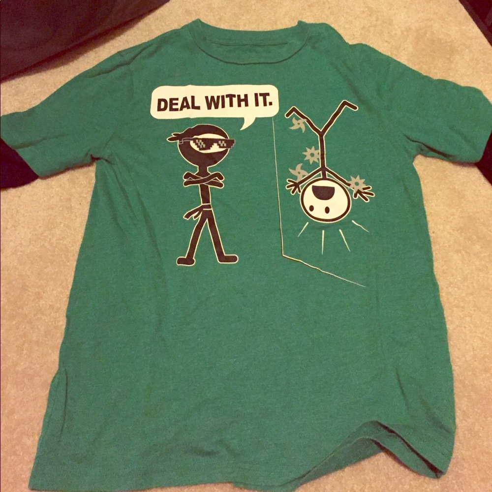 Boys Green/Black Shirt.