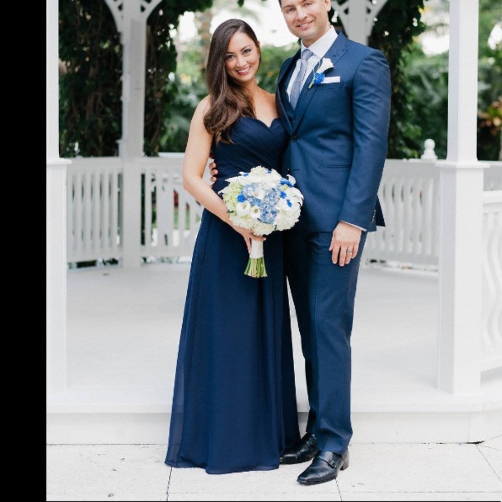 Navy blue bridesmaids dress
