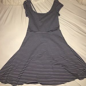 Navy and white dress