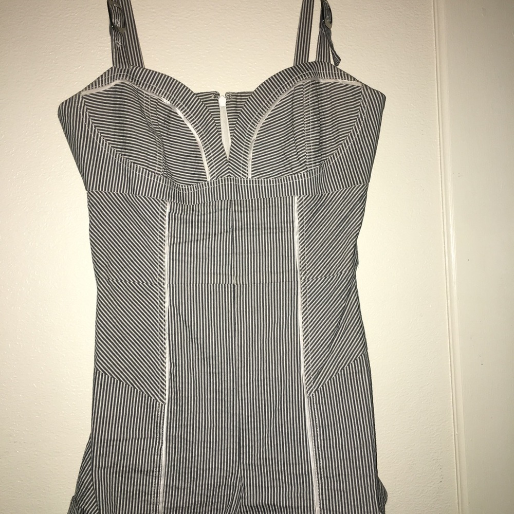 Bebe blue stripe romper