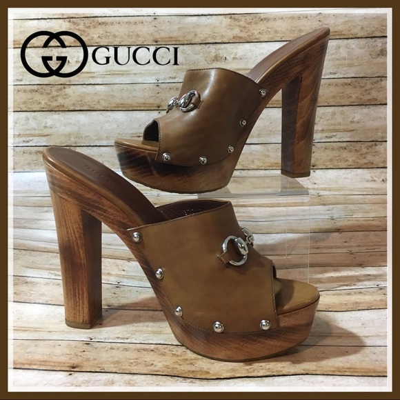 Gucci Shoes - Gucci Morena Leather Clog Sandal •Cognac•