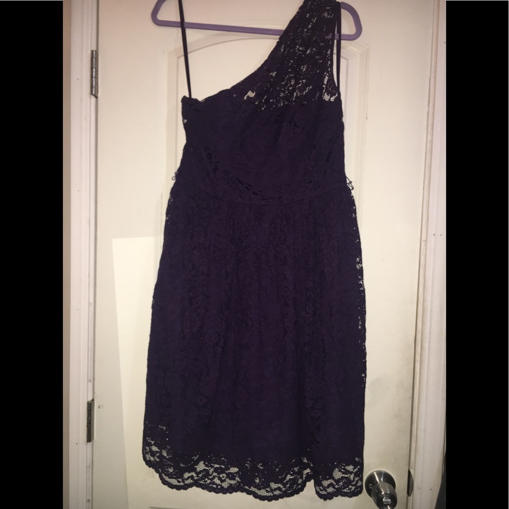 Purple lace bridesmaid dress