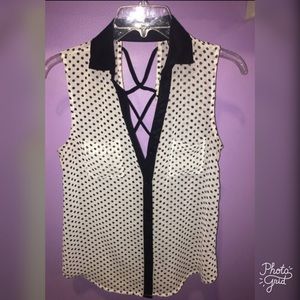 Black & white polka dot blouse