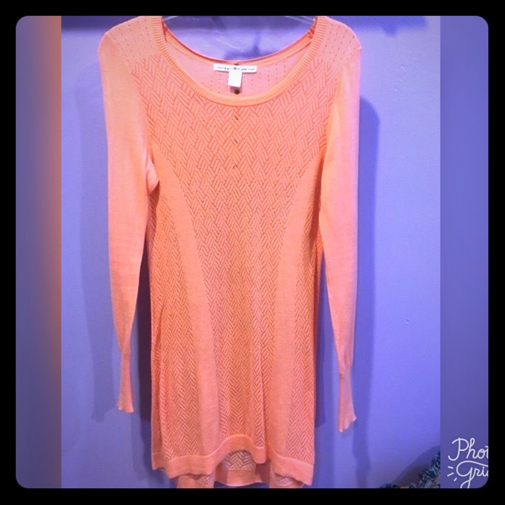 Bright, coral/pink knitted dress/blouse