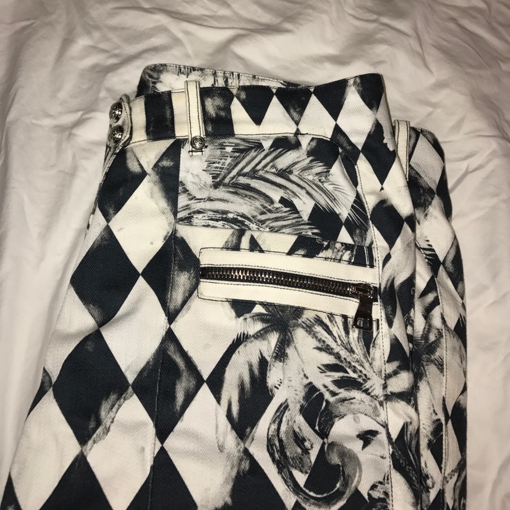 BALMAIN BLACK/WHITE PRINTED JEANS - Picture 3 of 6